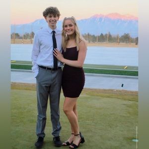 Medium sized, short dress from Macy’s, burgundy color